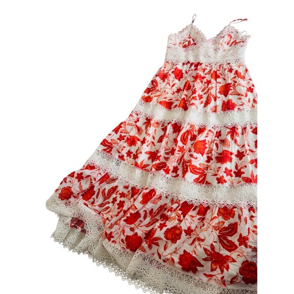 NWT Antonio Melani Maxi Dress Size 8 .Red & White Floral Lace Maxi - Picture 10 of 16
